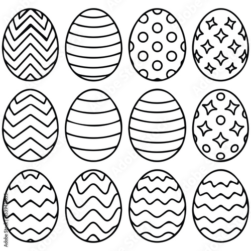 easter line vector eggs icon isolated vector illustration on white background
