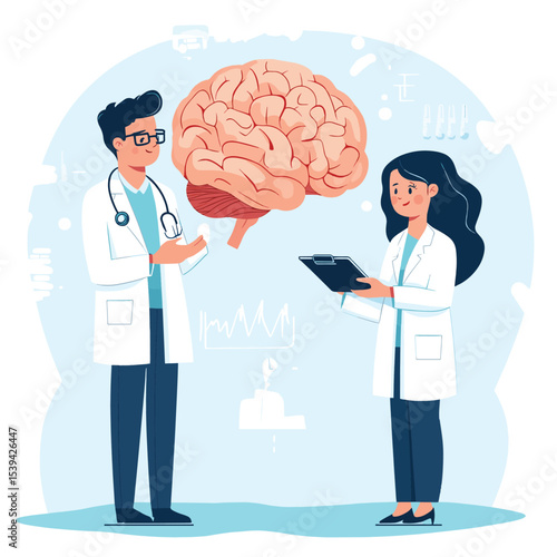 Scientist study human brain and psychology