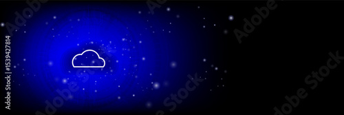The concept of cloud technology work together with  technology to help send and receive information through maximum efficiency,Vector illustration fantastic style,Cloud technology concept