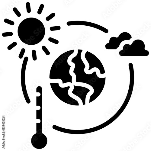 Climate Change Action glyph icon