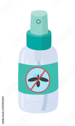 Mosquitoes spray vector. Mosquitoes prevention liquid. Insect repellent. Flat vector in cartoon style isolated on white background.