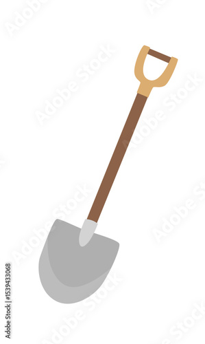 Shovel vector. Gardening, farming,  agriculture, construction tool clipart. Flat vector in cartoon style