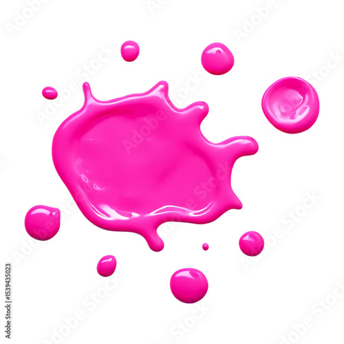 Hot Pink Paint Splatter Drops Background isolated on a transparent background splash