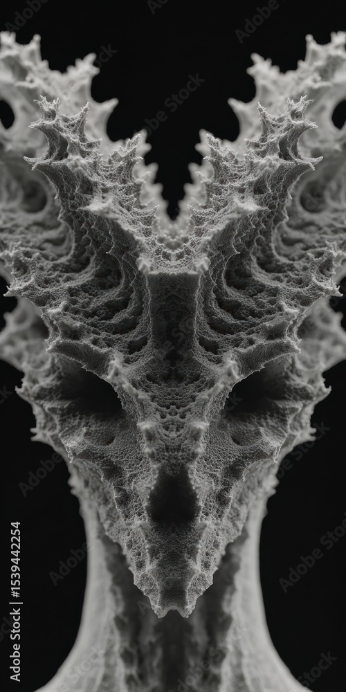 Naklejka premium Abstract Monochrome Dragon Seamless Pattern High Resolution Texture Dark Fantasy Art