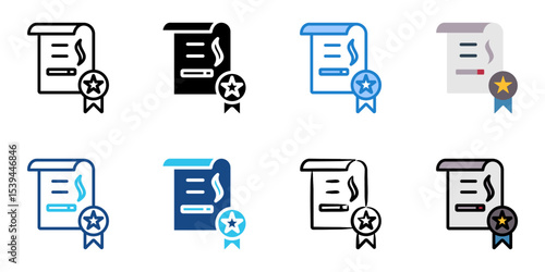 Tobacco law icon set multiple style collection 
