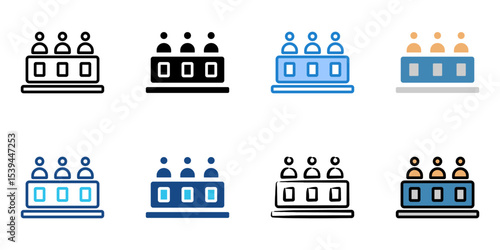  Tribunal icon set multiple style collection 

