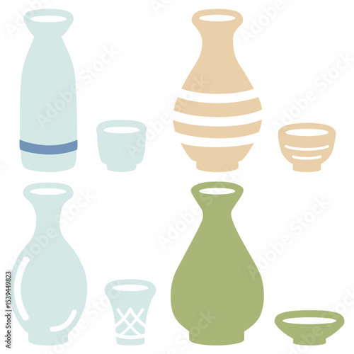 徳利とおちょこイラストセット