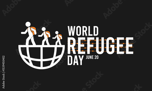 World refugee day. June 20. Refugee icon. Barbed wire cable. Flat design vector illustration.