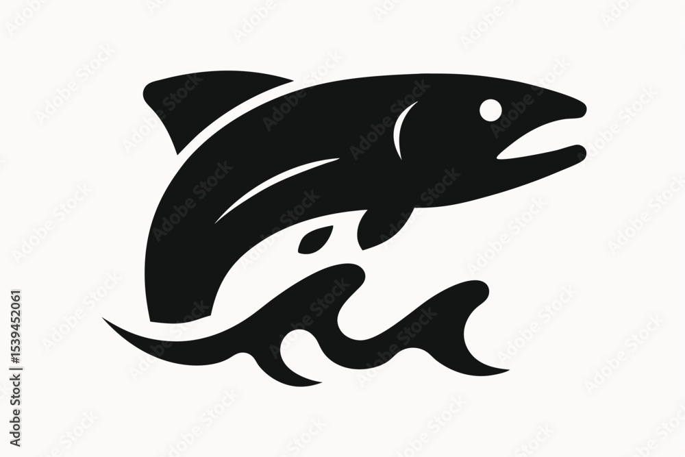 Fototapeta premium Majestic Leaping Salmon A Powerful Icon of Aquatic Life