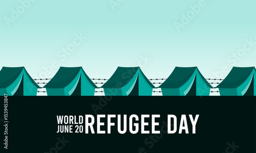 World refugee day. June 20. Poster or banner.