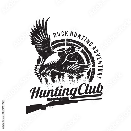 Duck Hunter Logo Flying Duck Logo