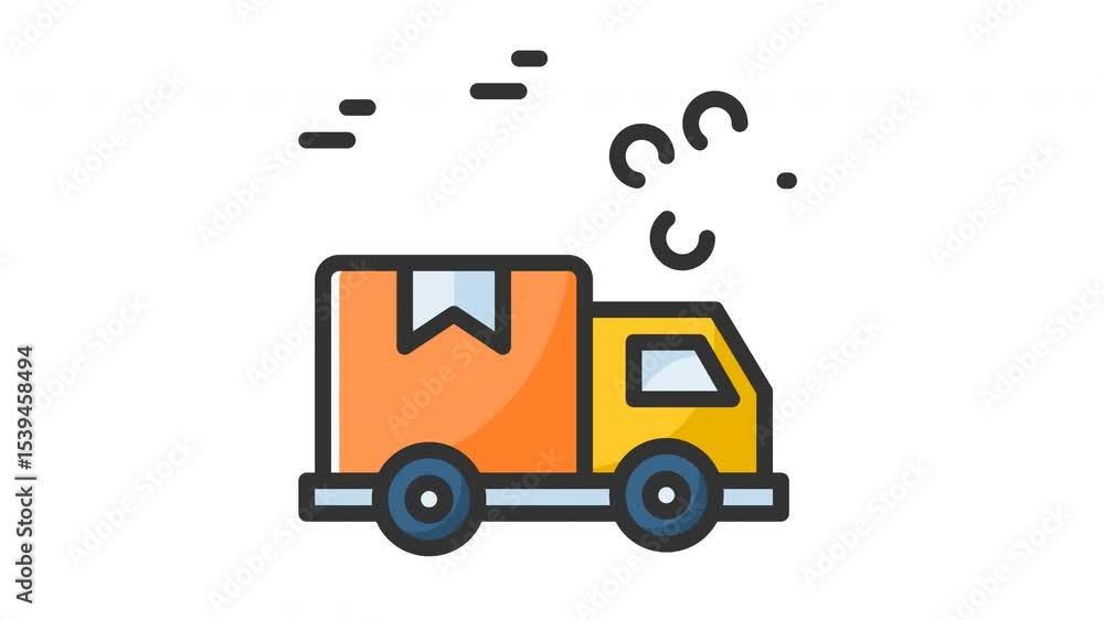 animated delivery truck icon. Perfect for website, digital, online, computer, animation, technology, internet, retail, store, marketing, website, commerce, web, shop, delivery, market, network animated delivery truck icon. Perfect for website, digital, online, computer, animation, technology, internet, retail, store, marketing, website, commerce, web, shop, delivery, market, network