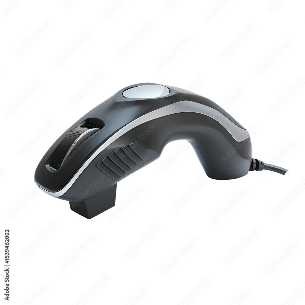 Obraz premium Handheld barcode scanner device isolated on transparent background