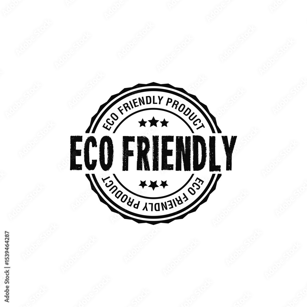 Fototapeta premium Eco Friendly Product Black Icon Sign Vector Stamp.