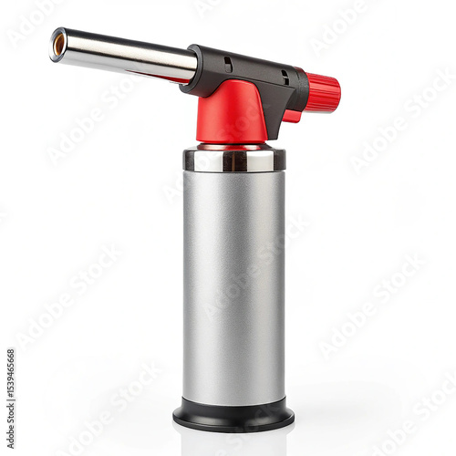 Cooking blowtorch with safety lock isolated on white background