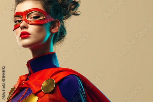 woman in superhero costume in 3d style by generative ai