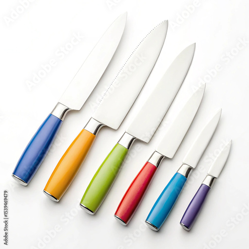 Ceramic knives color coded handles set
