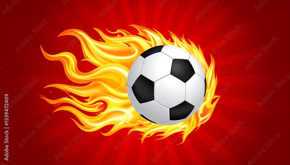 Obraz premium Flaming Soccer Ball.