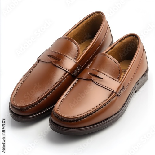 Wallpaper Mural Pair of brown leather loafers (3) Torontodigital.ca