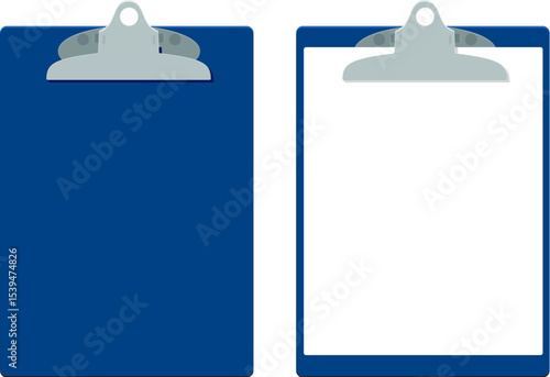 vector clipboard isolated on white background. clipboard with and without a sheet of paper for message notes. business or school clipboard