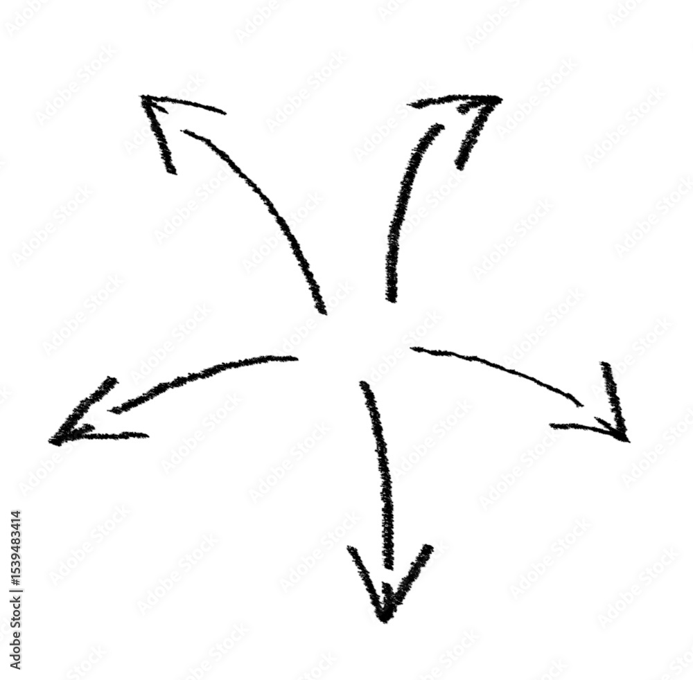 Obraz premium Arrow grunge hand drawn arrow vector. Grunge arrow mark icon, doodle arrow paint.