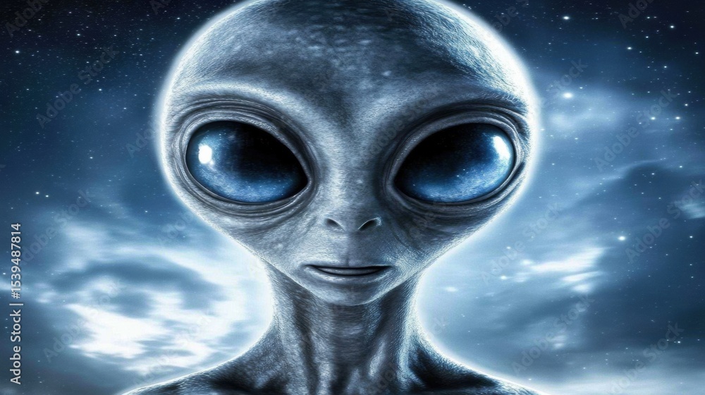 Extraterrestrial Being Conveys Message to Humanity: Portrait Series of Grey Humanoid from Alien creature has a for humans Extraterrestrial Being Conveys Message to Humanity: Portrait Series of Grey Humanoid from Alien creature has a for humans