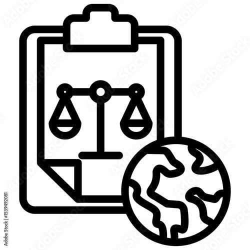 global public policy line icon