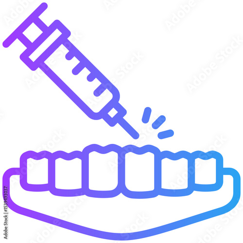 Tooth anesthesia icon for dental, website, application, printing, document, poster design, etc