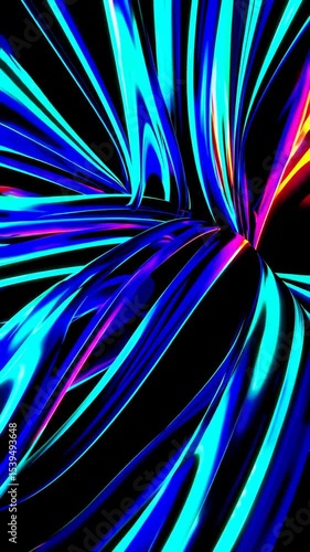 Wallpaper Mural Dynamic neon light waves forming abstract patterns Torontodigital.ca