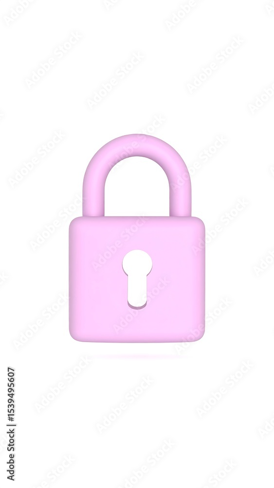 Pink Padlock Security Icon. Pink Padlock Security Icon.