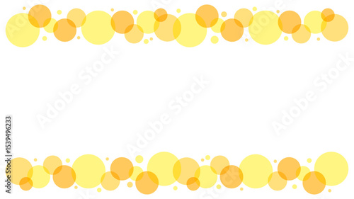 水玉　フレーム　シンプル　黄色　オレンジ　ベクター　上下