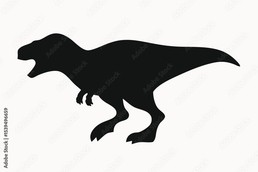 Fototapeta premium Powerful Tyrannosaurus Rex Silhouette Prehistoric Dinosaur Vector Illustration