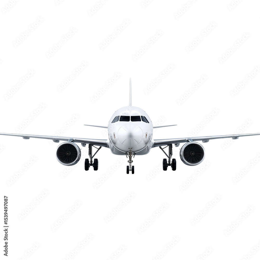 A sleek airplane on a simple background. The commercial jet with a clean design is ready for air travel A sleek airplane on a simple background. The commercial jet with a clean design is ready for air travel