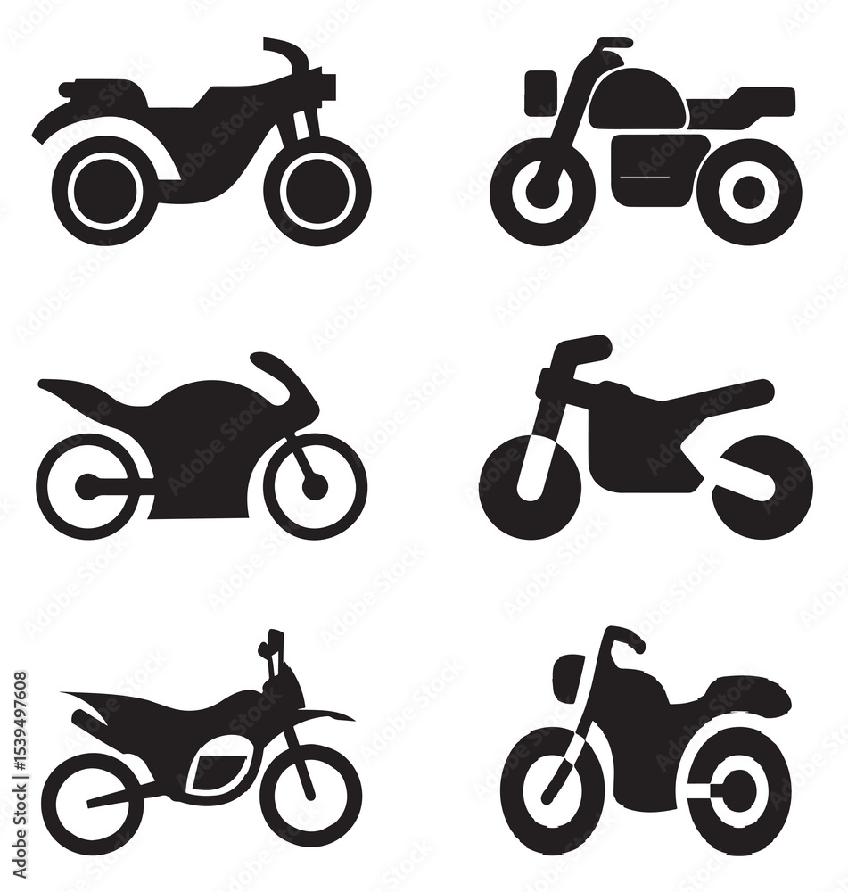 Obraz premium set of motorcycle vector image