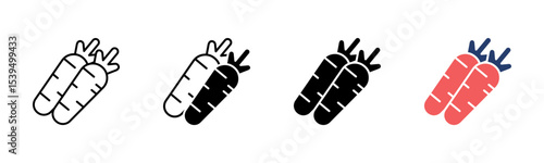 Carrots icon sheet multiple style collection