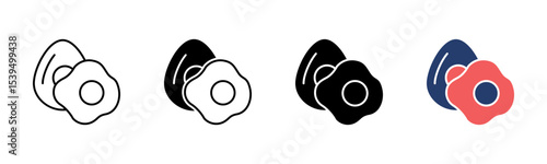 Eggs icon sheet multiple style collection