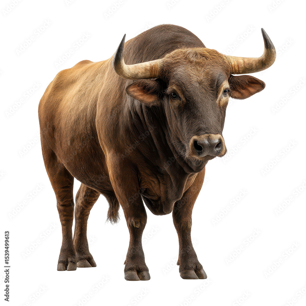 Naklejka premium Brown Bull Photo Stock Object PNG Transparent