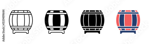 Barrel icon sheet multiple style collection