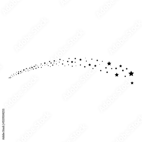 Shooting Star Trail Silhouette. Vector Illustration