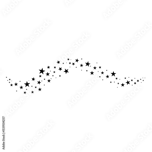 Shooting Star Trail Silhouette. Vector Illustration