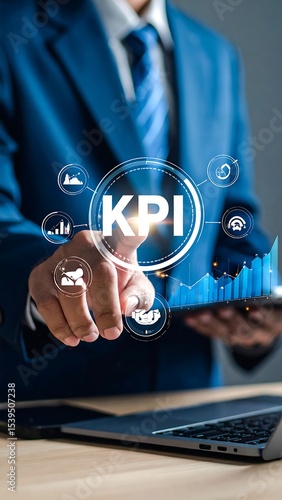 Businessman Analyzing KPI Data.