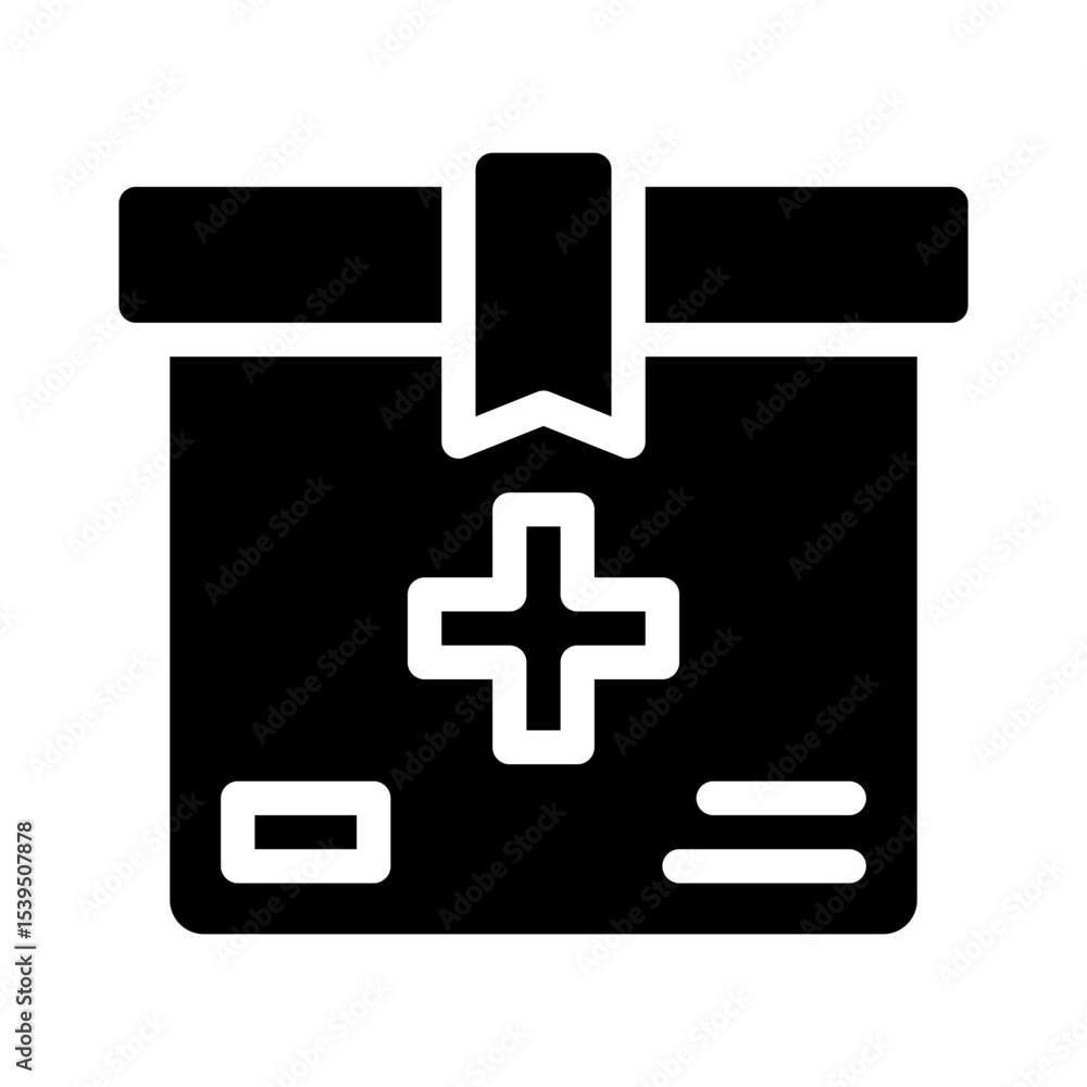 Fototapeta premium medicine box glyph icon