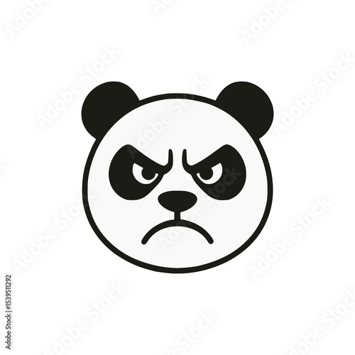 angry panda wild animal logo vector illustration template design