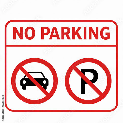 no parking sign Traffic Regulation in Urban Environment, Graphic Design Illustration for Public Awareness