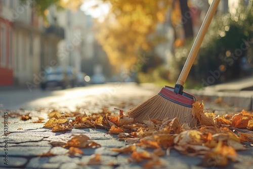 Wallpaper Mural Autumn leaves swept from a city street (1) Torontodigital.ca