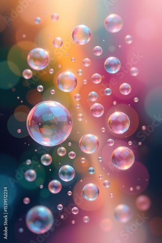 Wallpaper Mural high quality, a serene composition of floating orbs and gentle color gradients with subtle motion blur, in an impressionist style. Torontodigital.ca