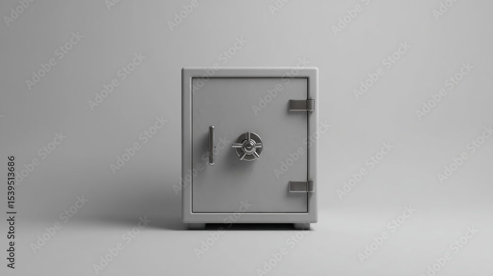 Gray security safe, isolated on white background Gray security safe, isolated on white background