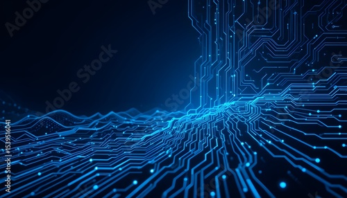 Abstract Blue Circuitry Pattern – Modern Sci-Fi Tech Background