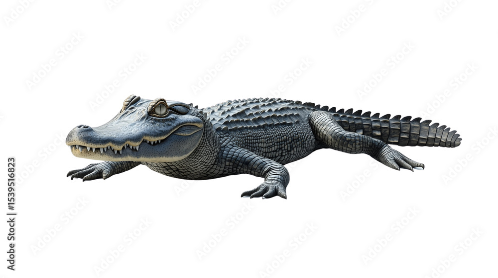Obraz premium cartoon alligator illustration, cartoon alligator illustration, cartoon alligator illustration with white background and playful 3D style