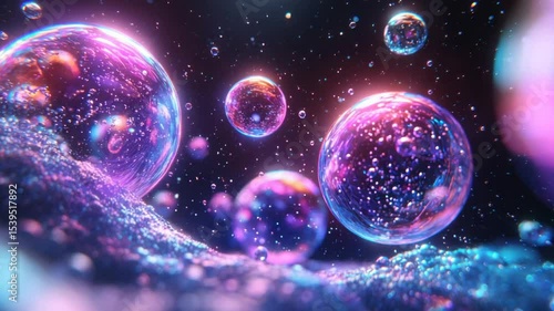 Wallpaper Mural Abstract spheres of iridescent light Torontodigital.ca